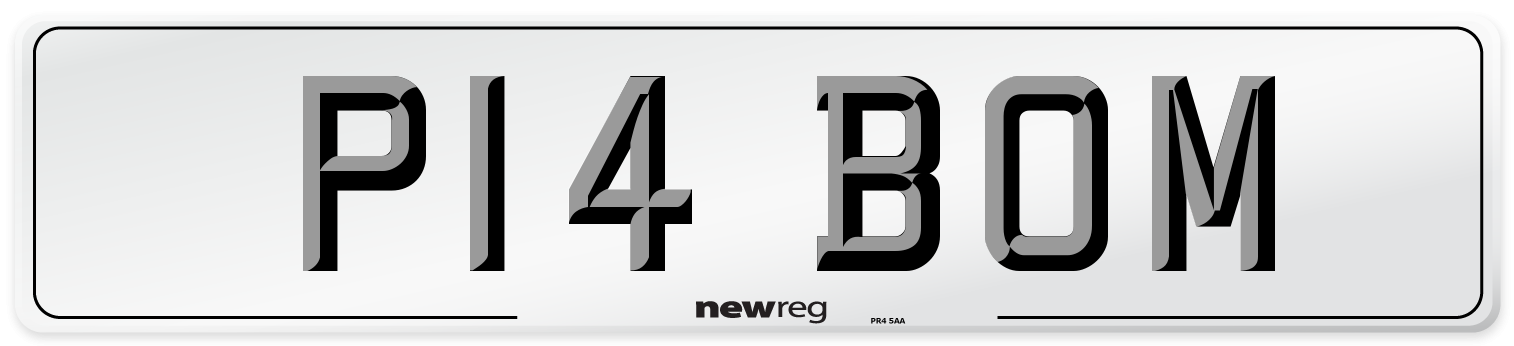 P14 BOM Number Plate from New Reg